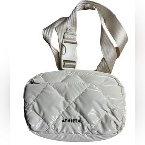 Athleta Quilted Belt Bag Cream Ivory Adjustable Strap Power of She